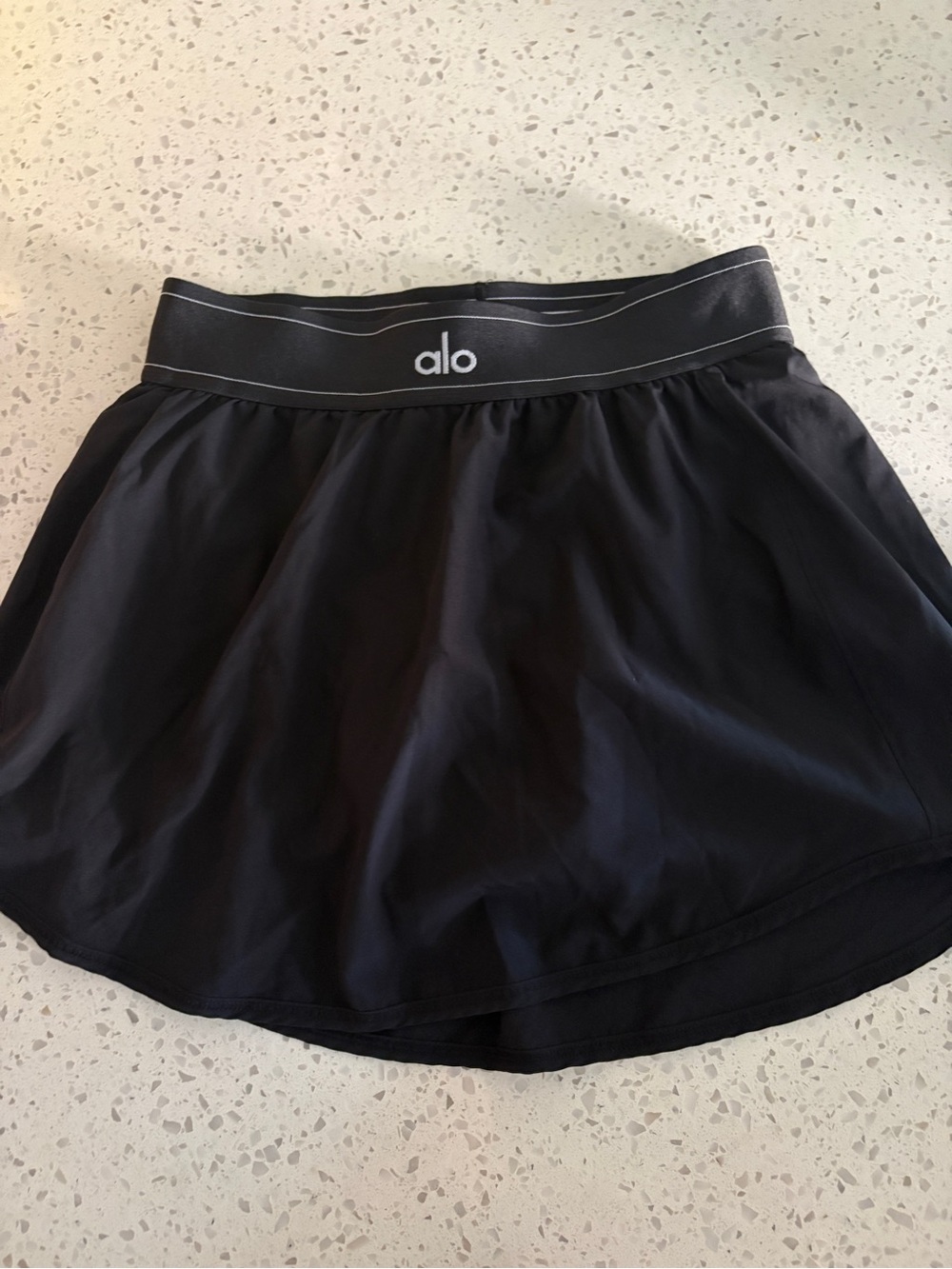 ALO Yoga Black Athletic Skater Skirt with Branded Waistband